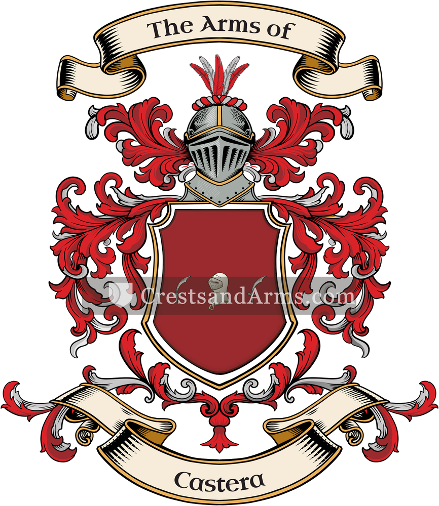The Castera coat of arms, drawn from the recorded blazon