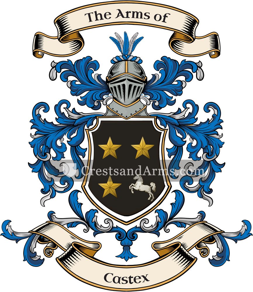 The Castex coat of arms, drawn from the recorded blazon