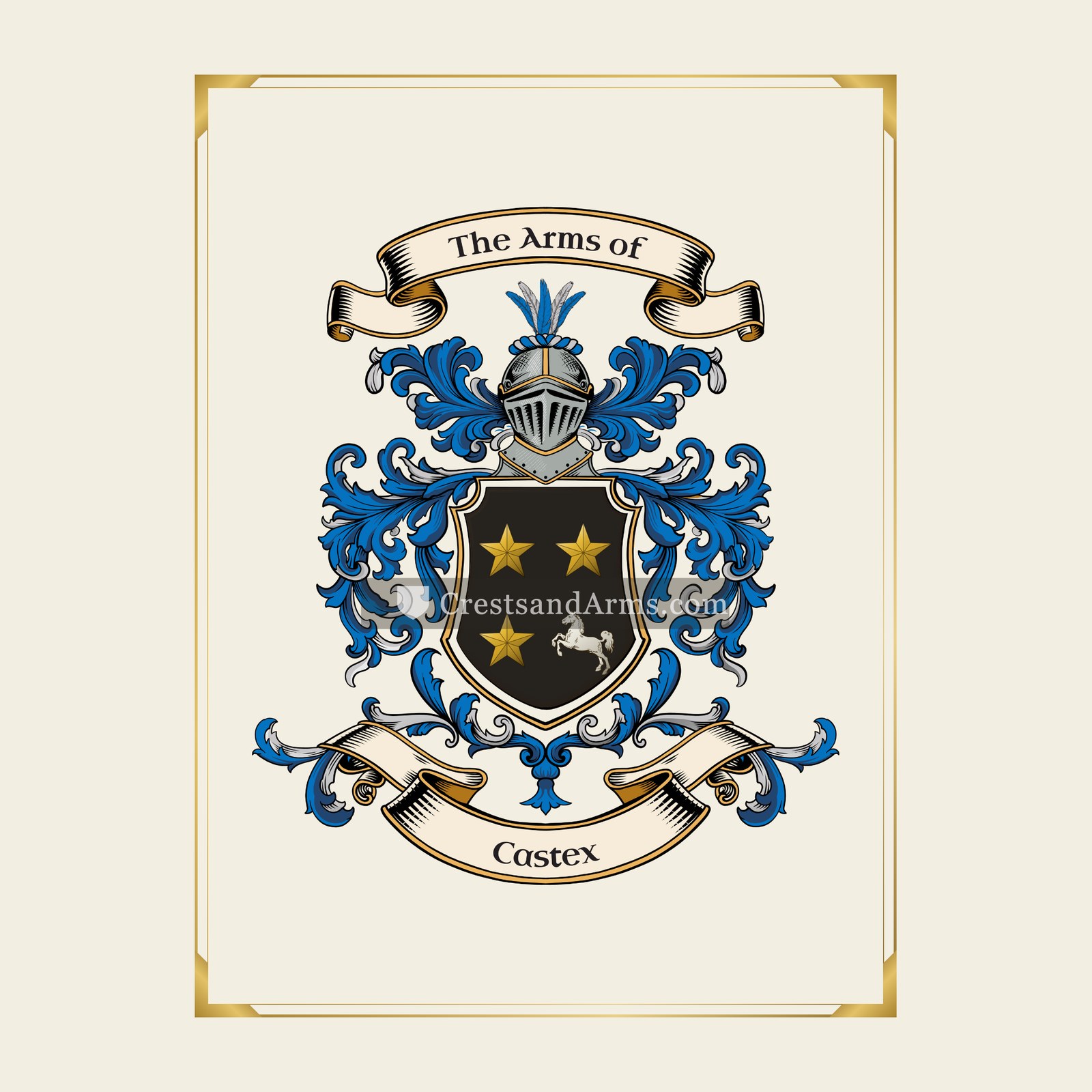 With gold border