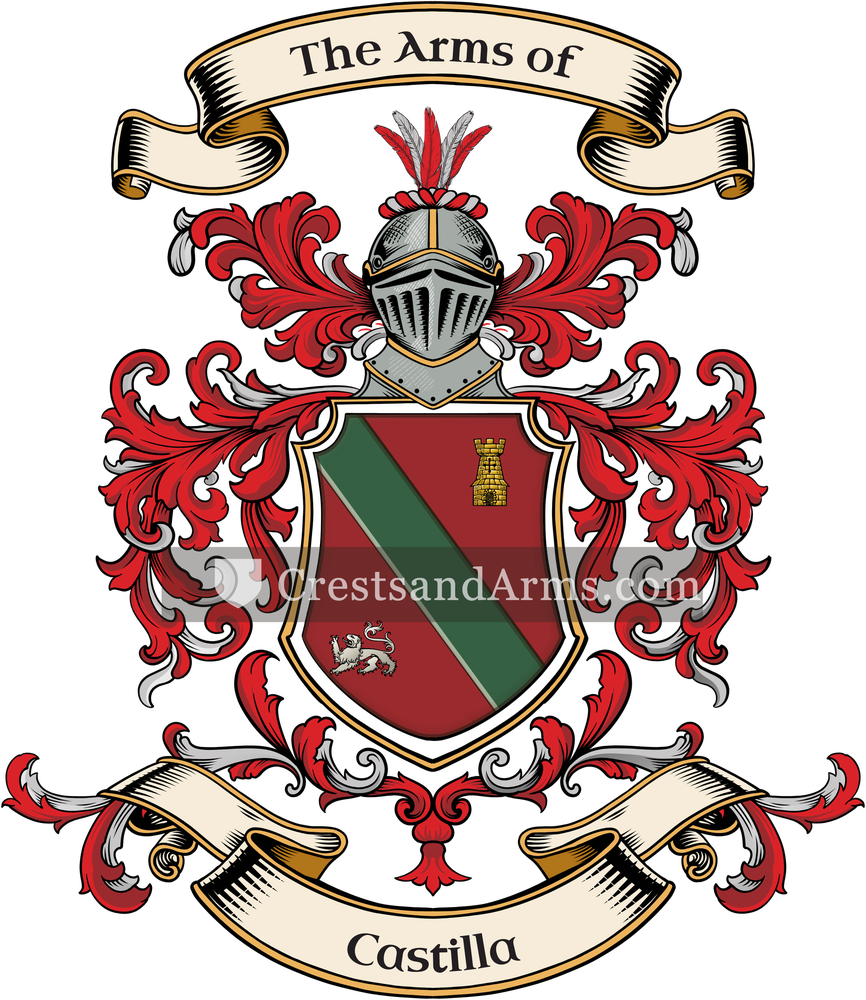 The Castilla coat of arms, drawn from the recorded blazon