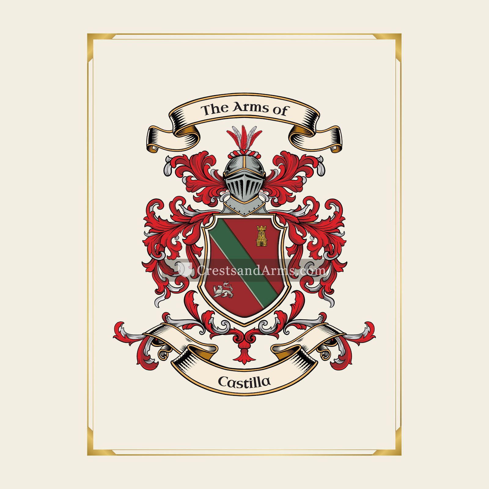 With gold border