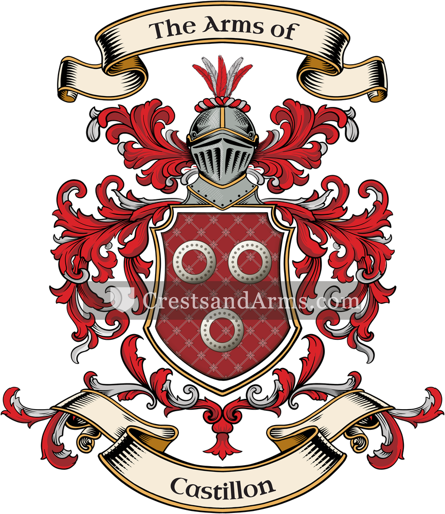 The Castillon coat of arms, drawn from the recorded blazon