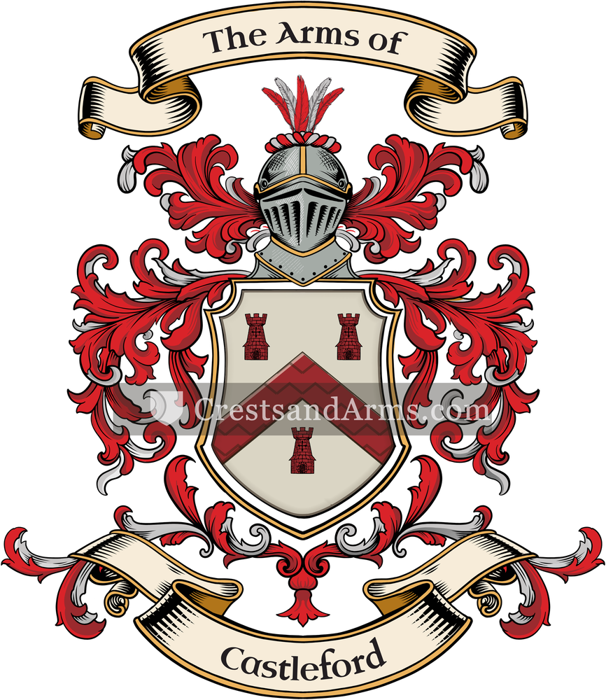 The Castleford coat of arms, drawn from the recorded blazon