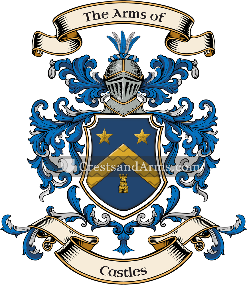 The Castles coat of arms, drawn from the recorded blazon