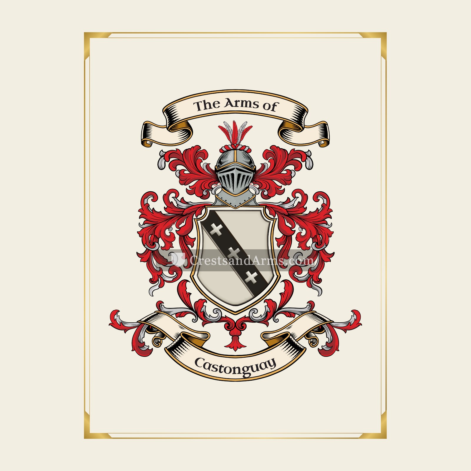 With gold border