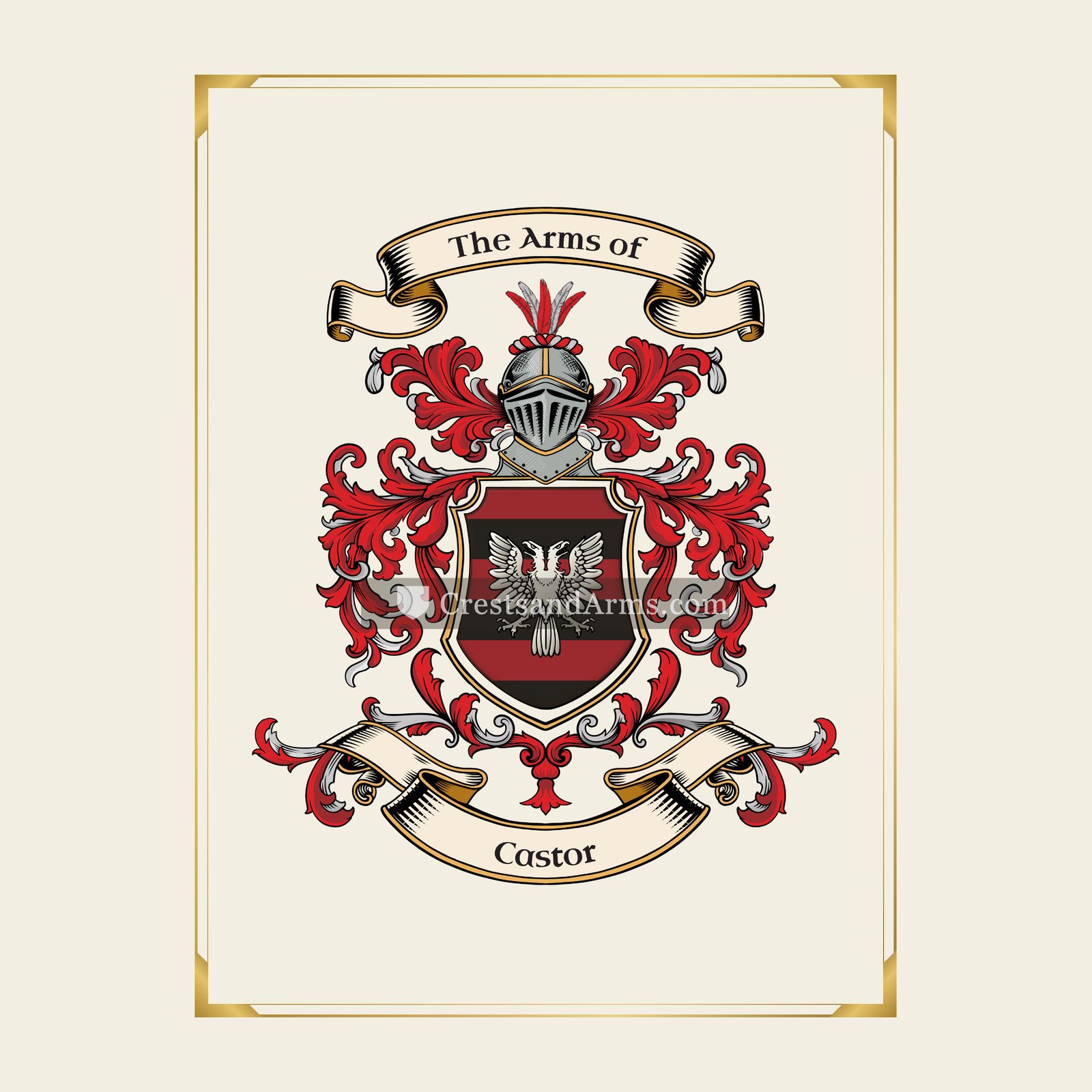 With gold border