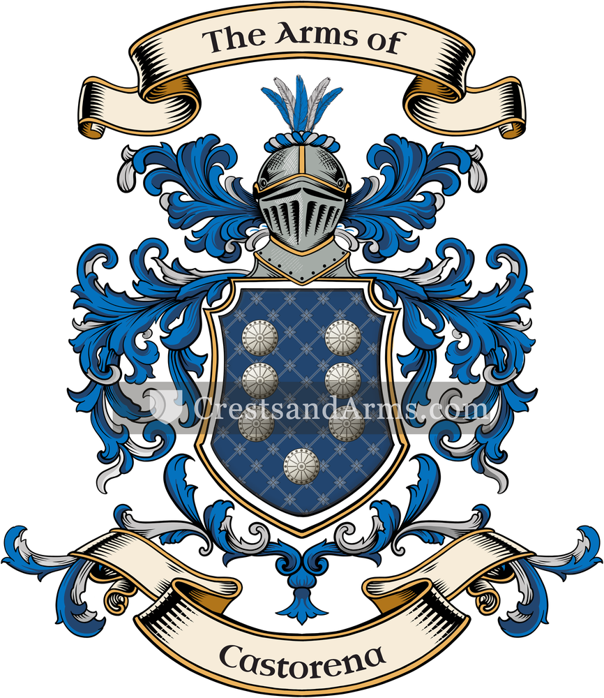 The Castorena coat of arms, drawn from the recorded blazon
