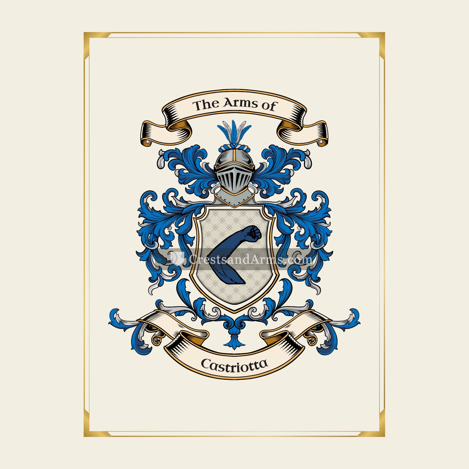 With gold border
