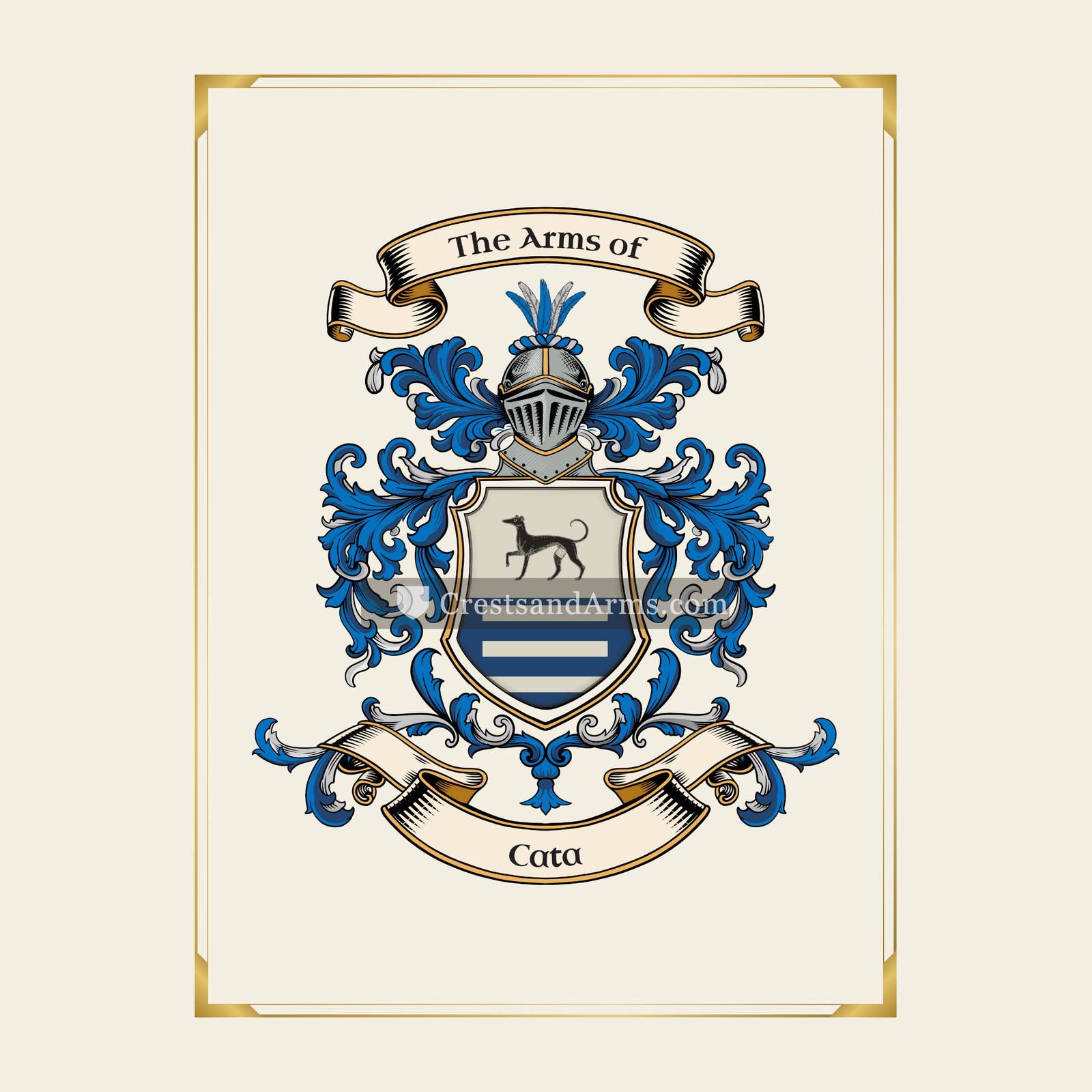 With gold border