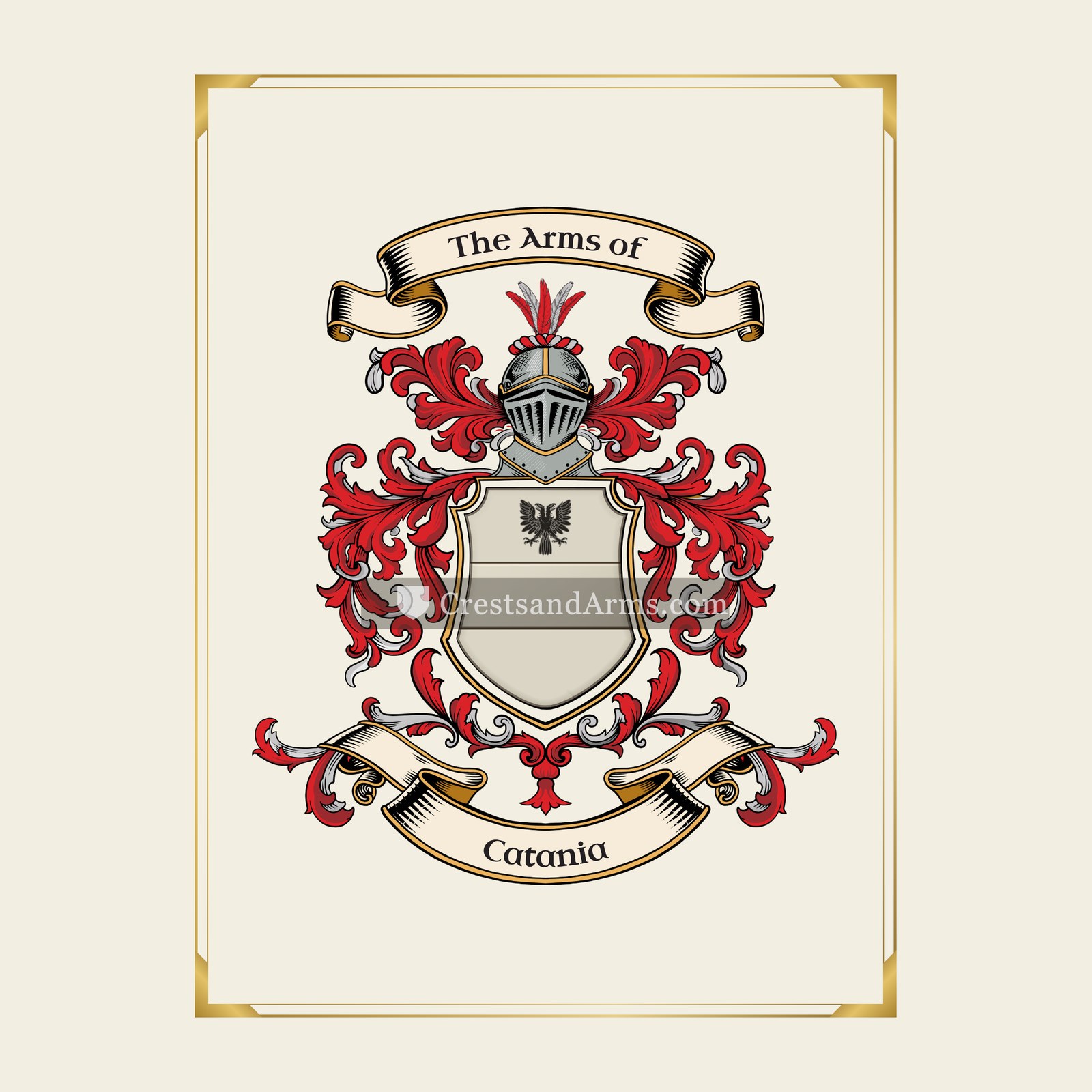 With gold border