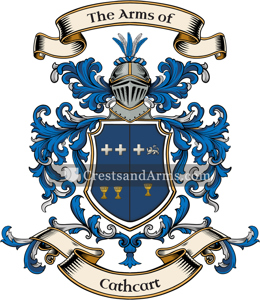 The Cathcart coat of arms, drawn from the recorded blazon