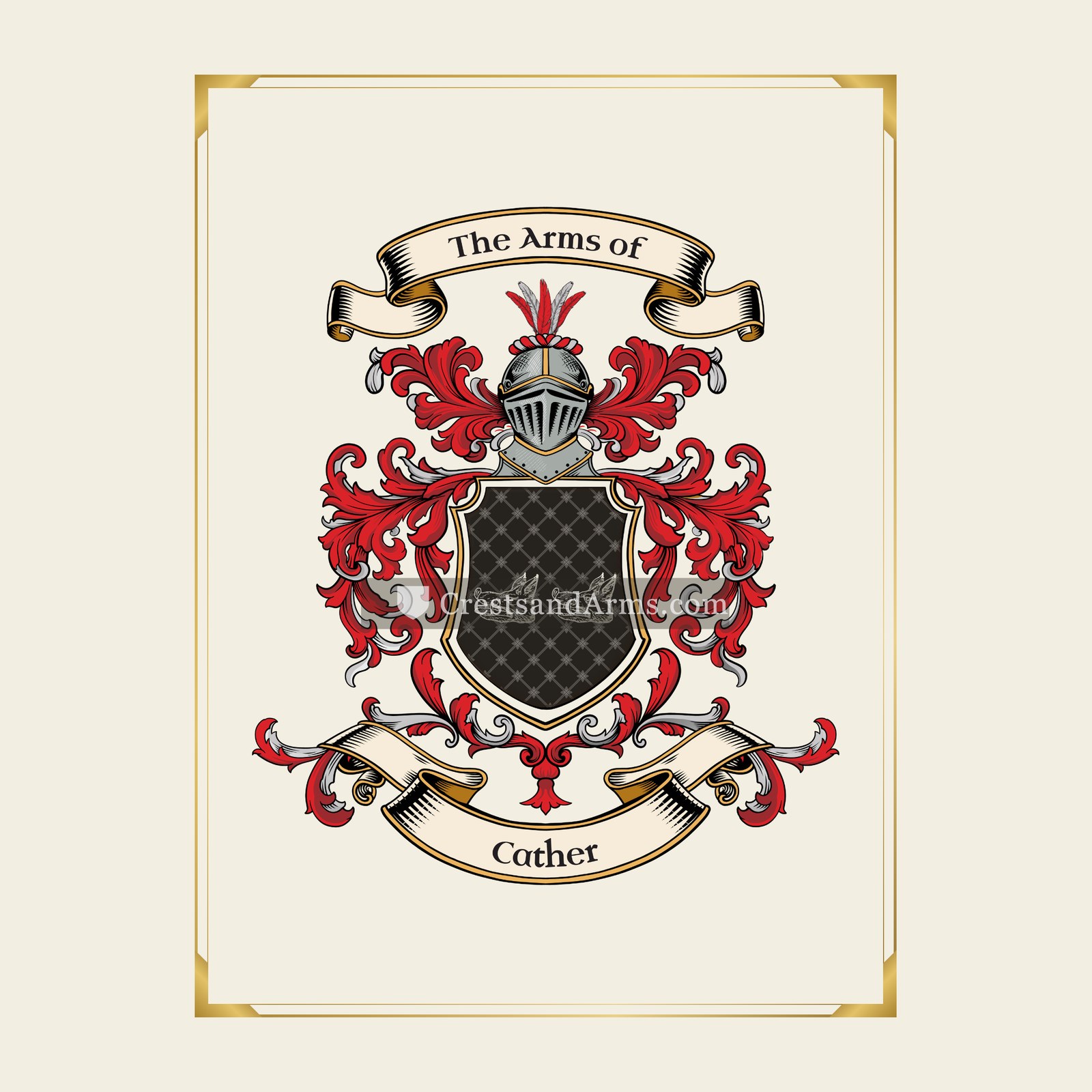 With gold border