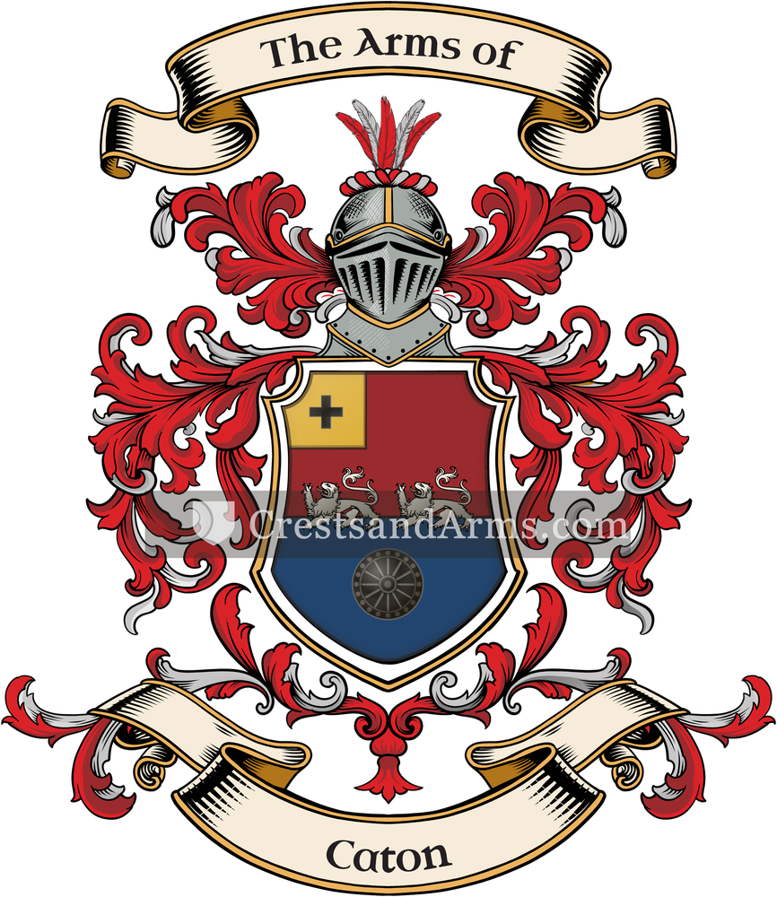 The Caton coat of arms, drawn from the recorded blazon