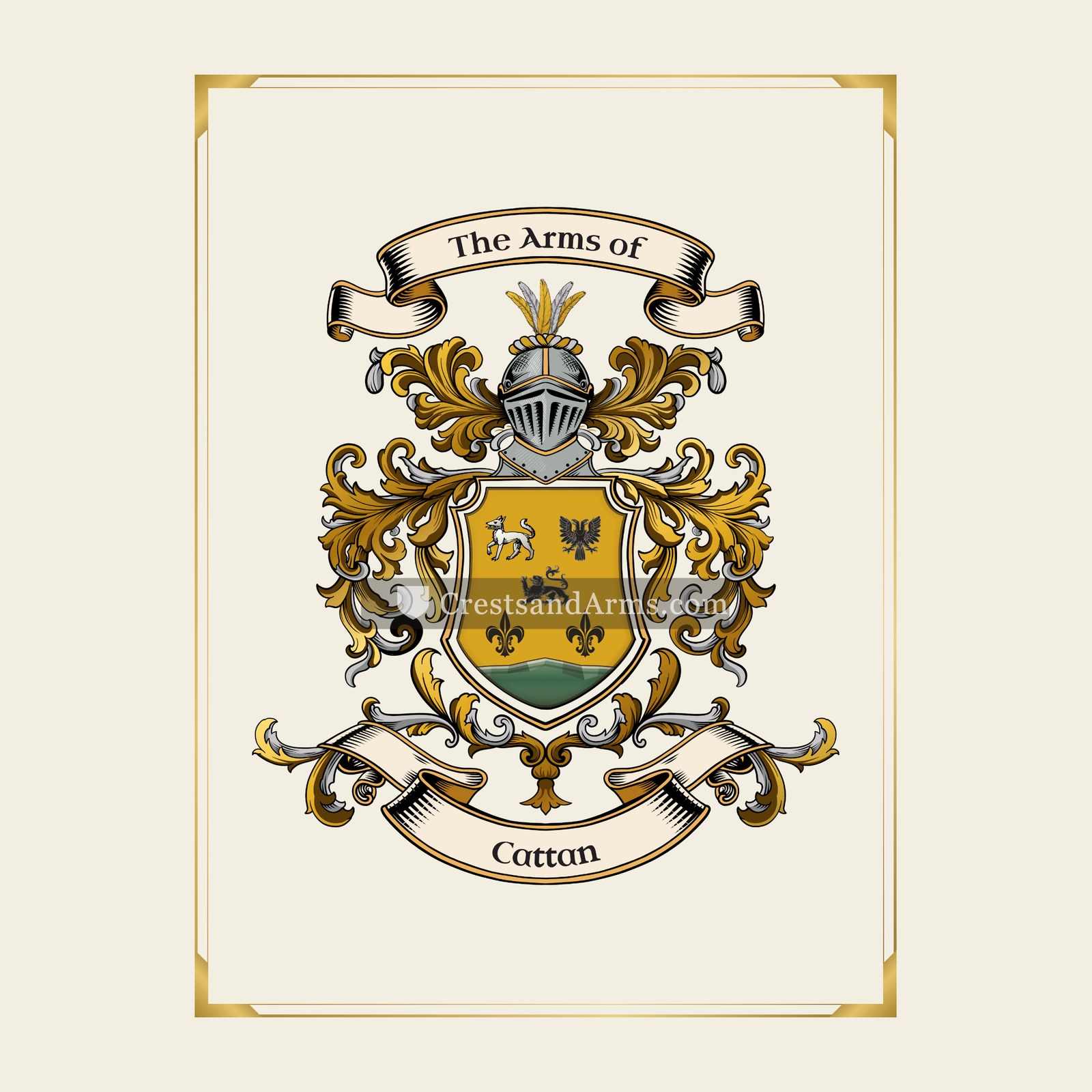With gold border