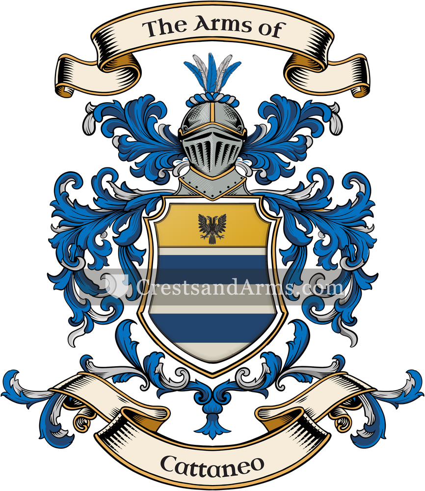 The Cattaneo coat of arms, drawn from the recorded blazon