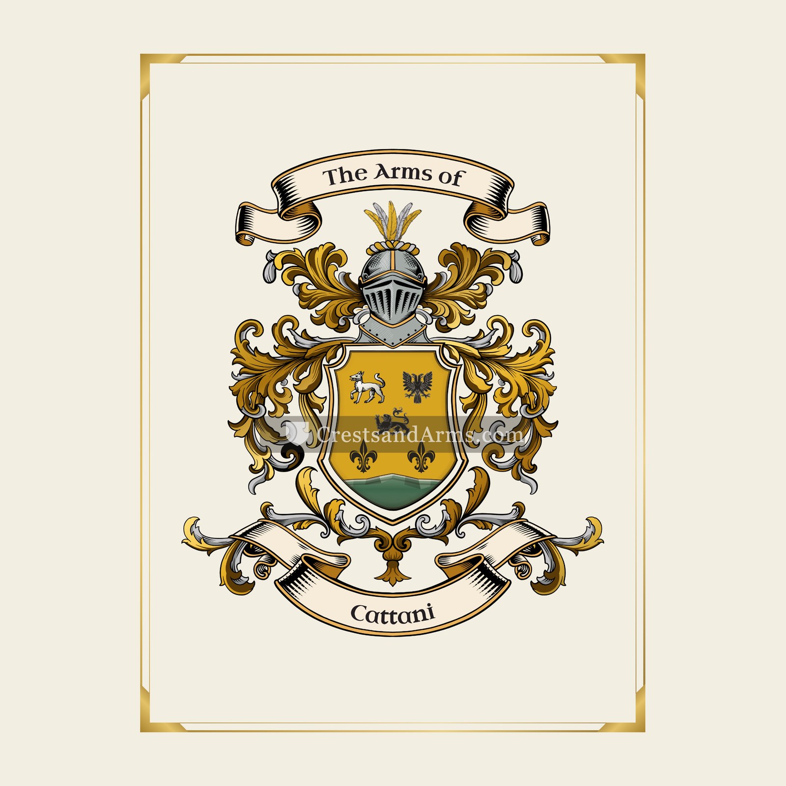 With gold border