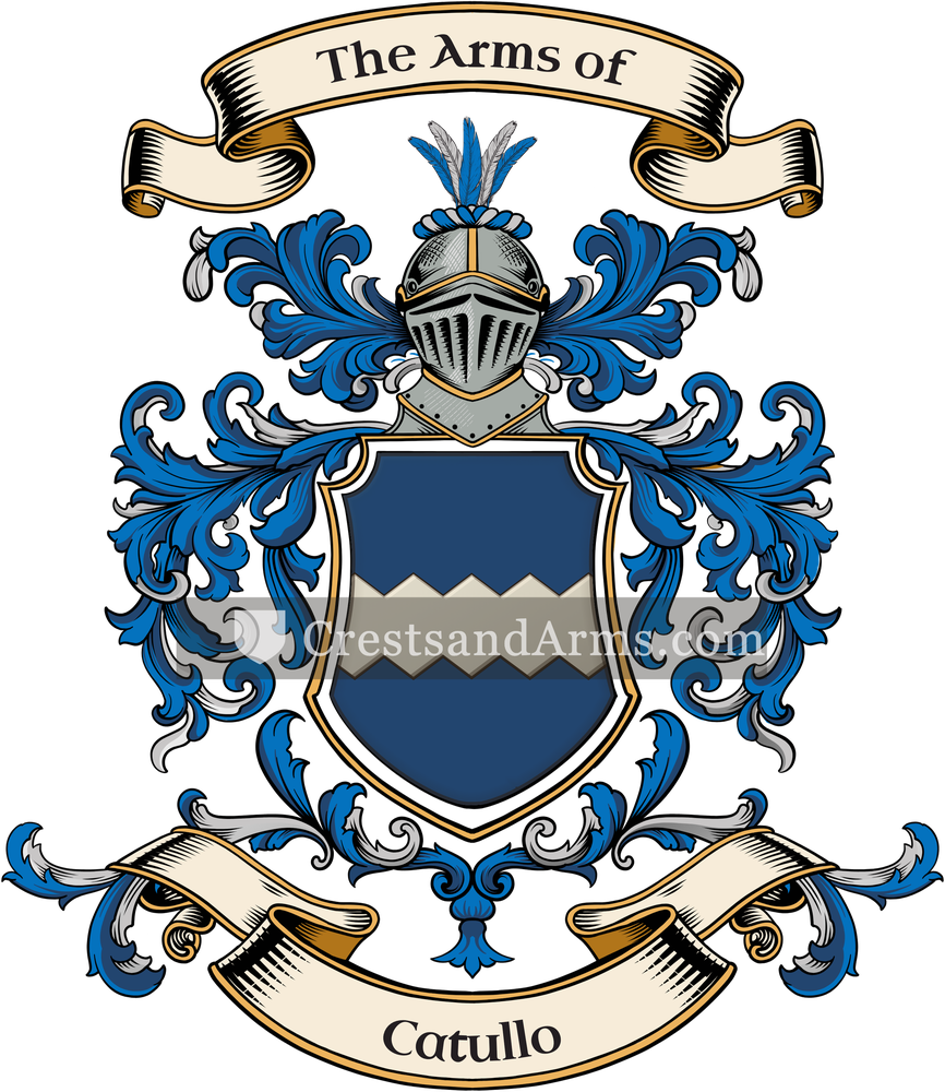 The Catullo coat of arms, drawn from the recorded blazon
