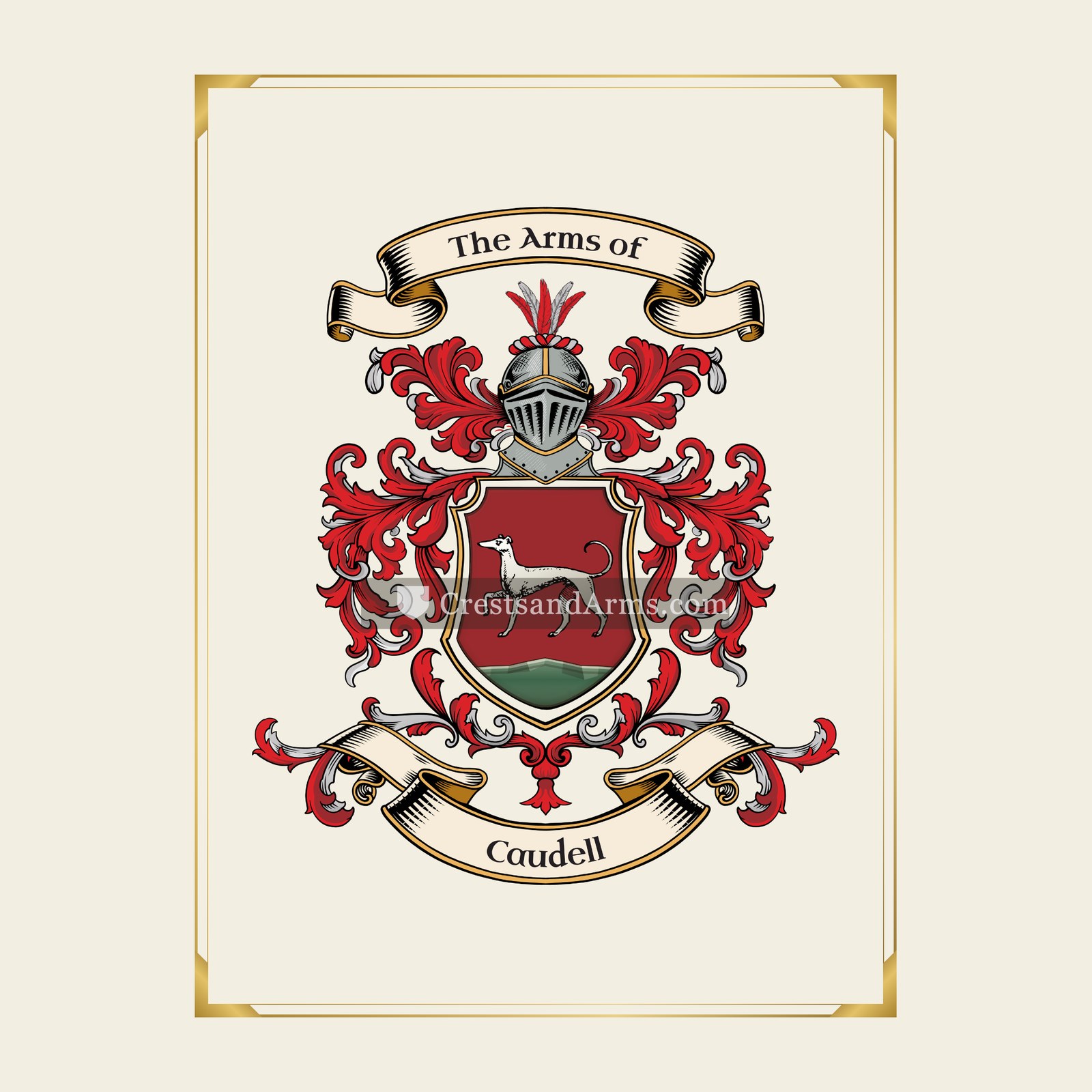 With gold border