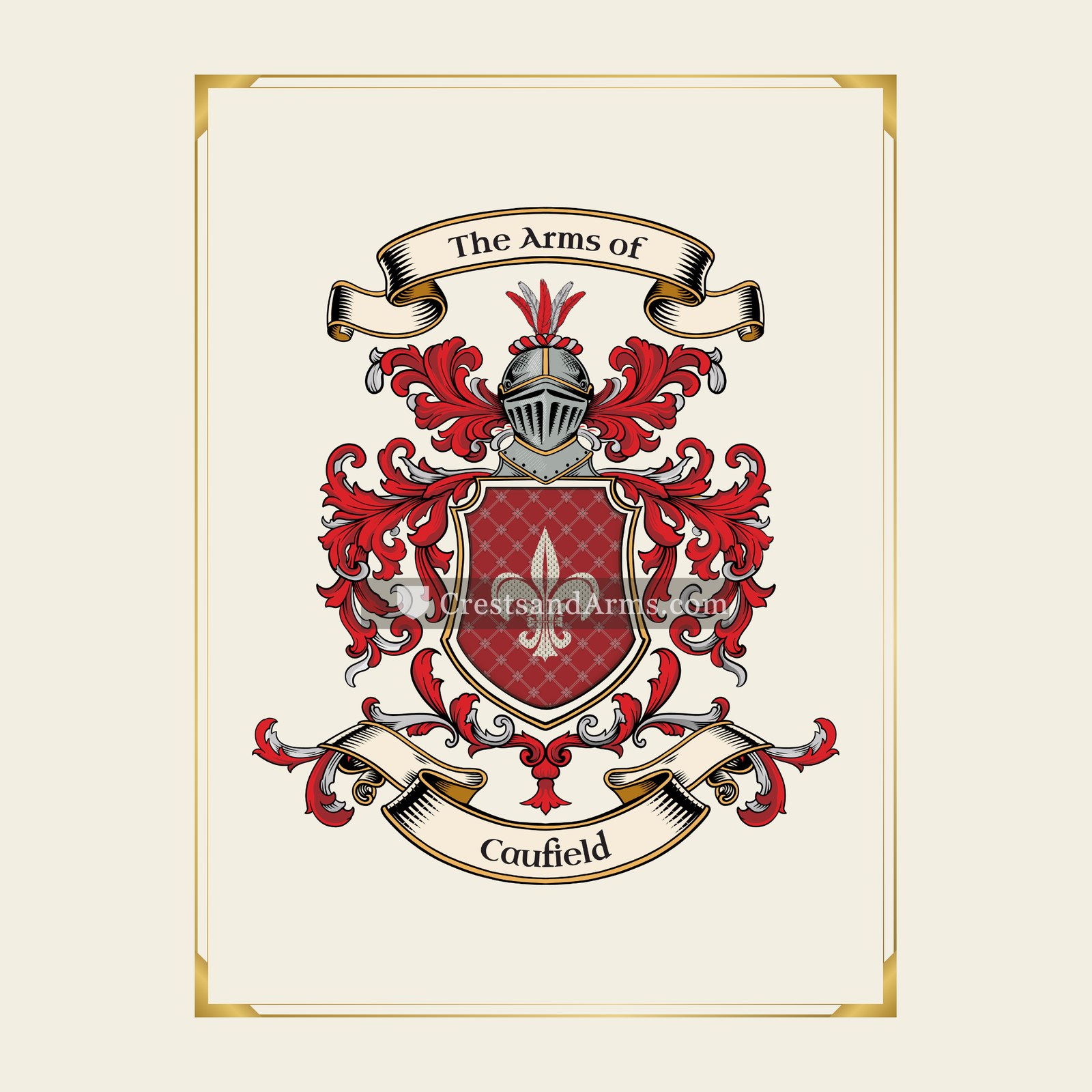 With gold border