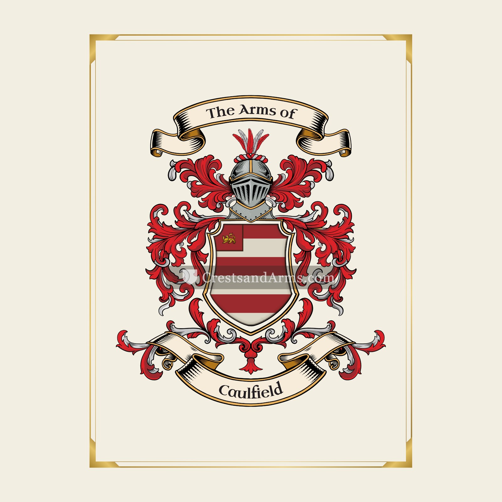 With gold border