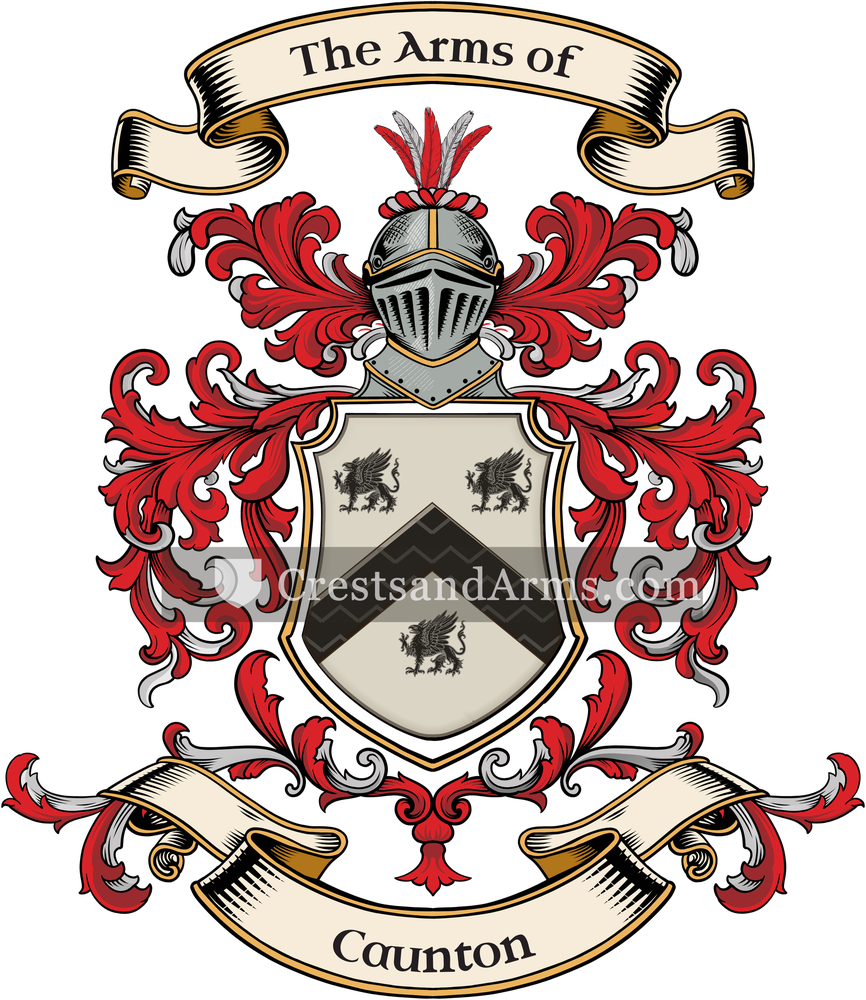 The Caunton coat of arms, drawn from the recorded blazon