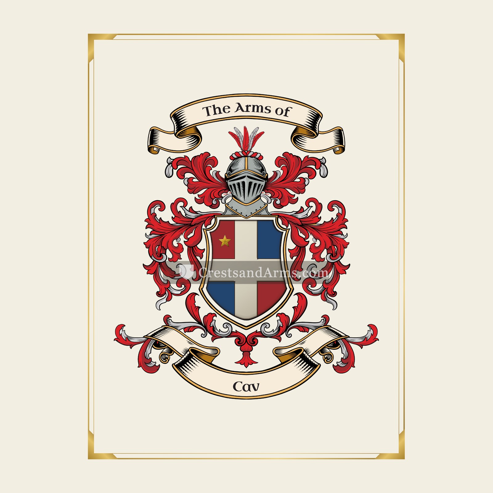 With gold border