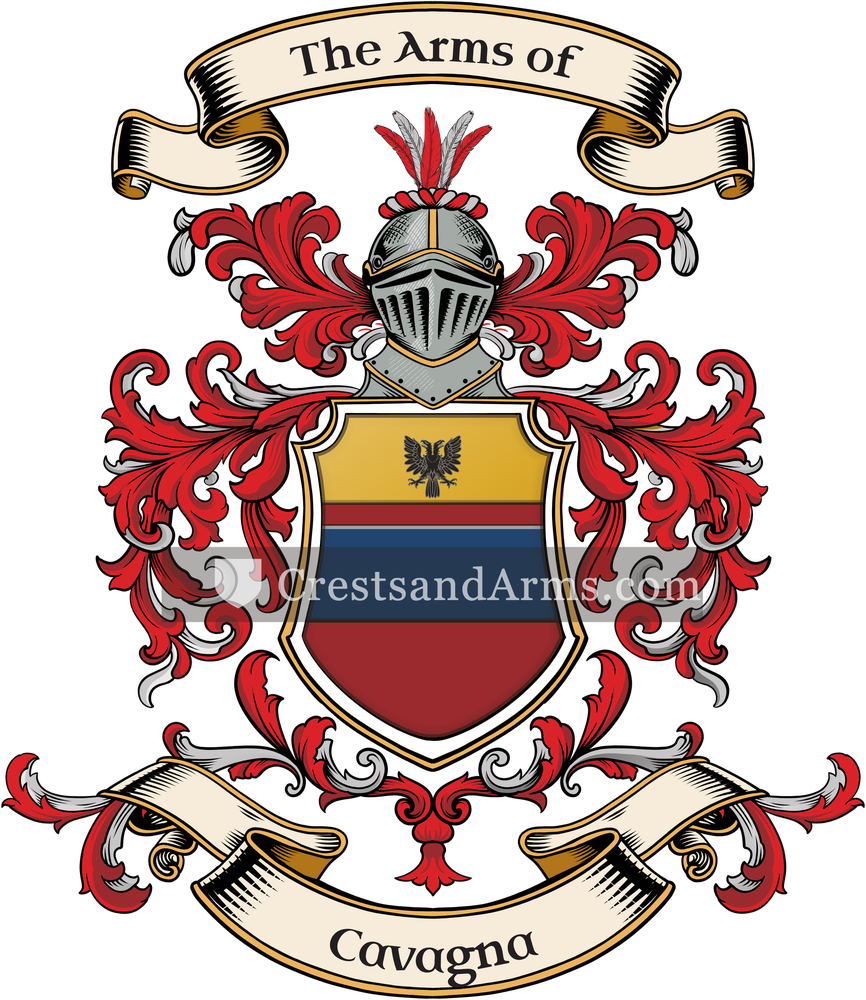 The Cavagna coat of arms, drawn from the recorded blazon