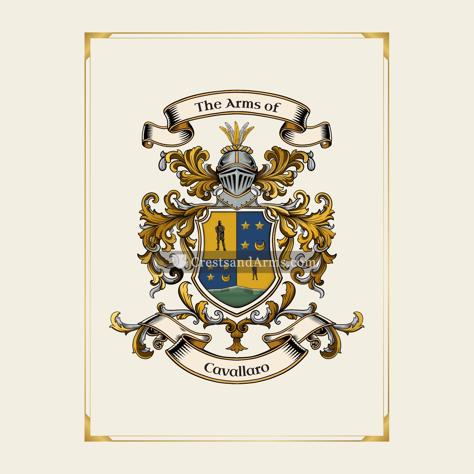With gold border