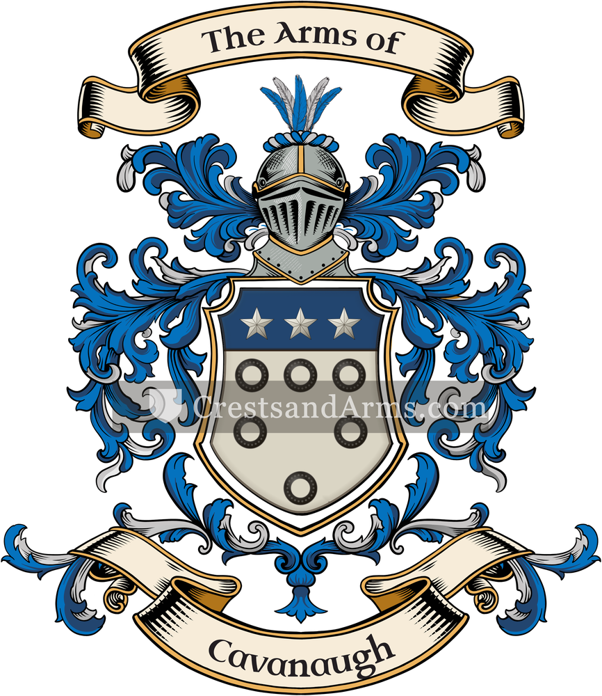 The Cavanaugh coat of arms, drawn from the recorded blazon
