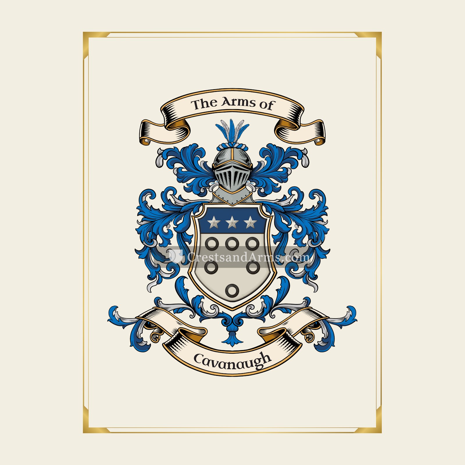 With gold border