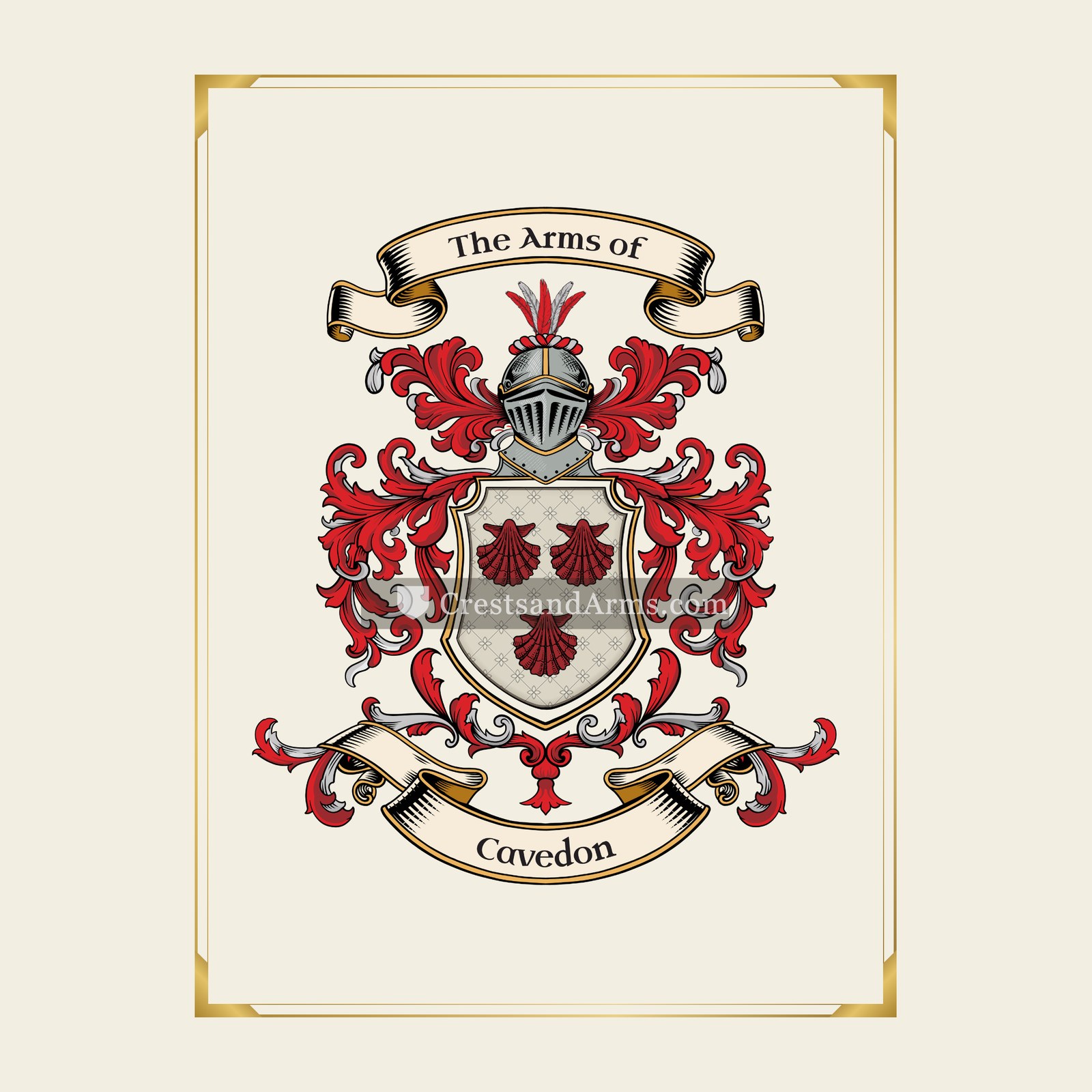 With gold border
