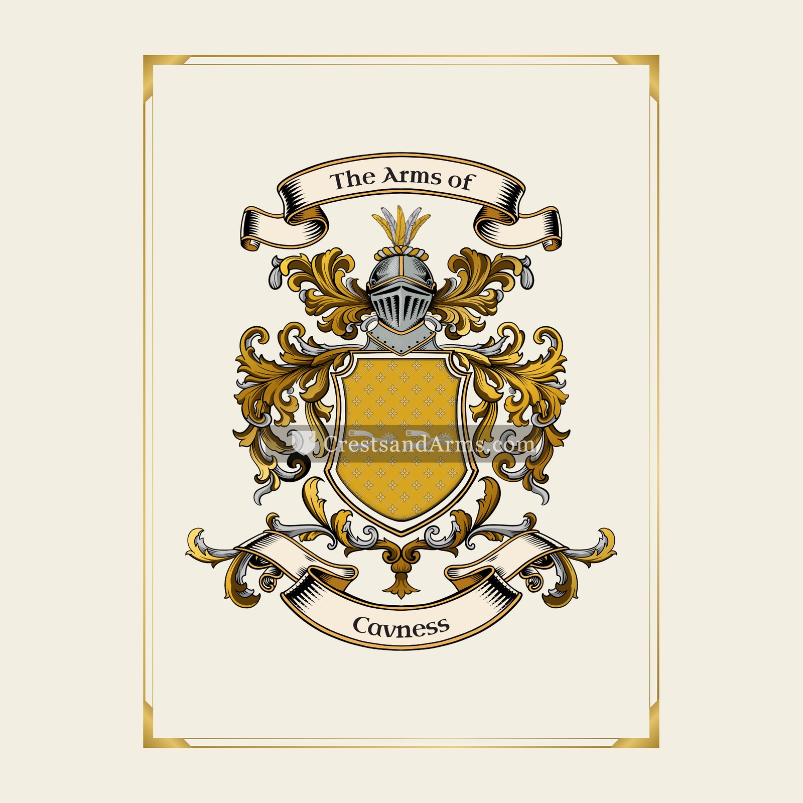 With gold border