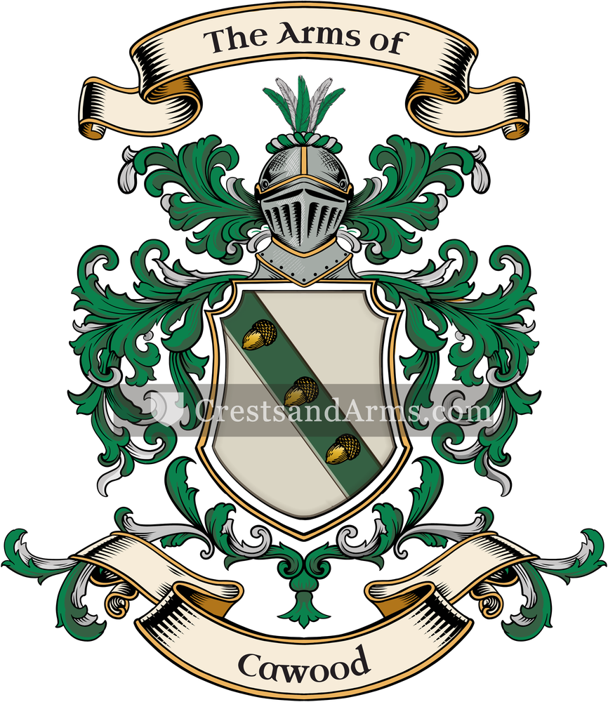 The Cawood coat of arms, drawn from the recorded blazon