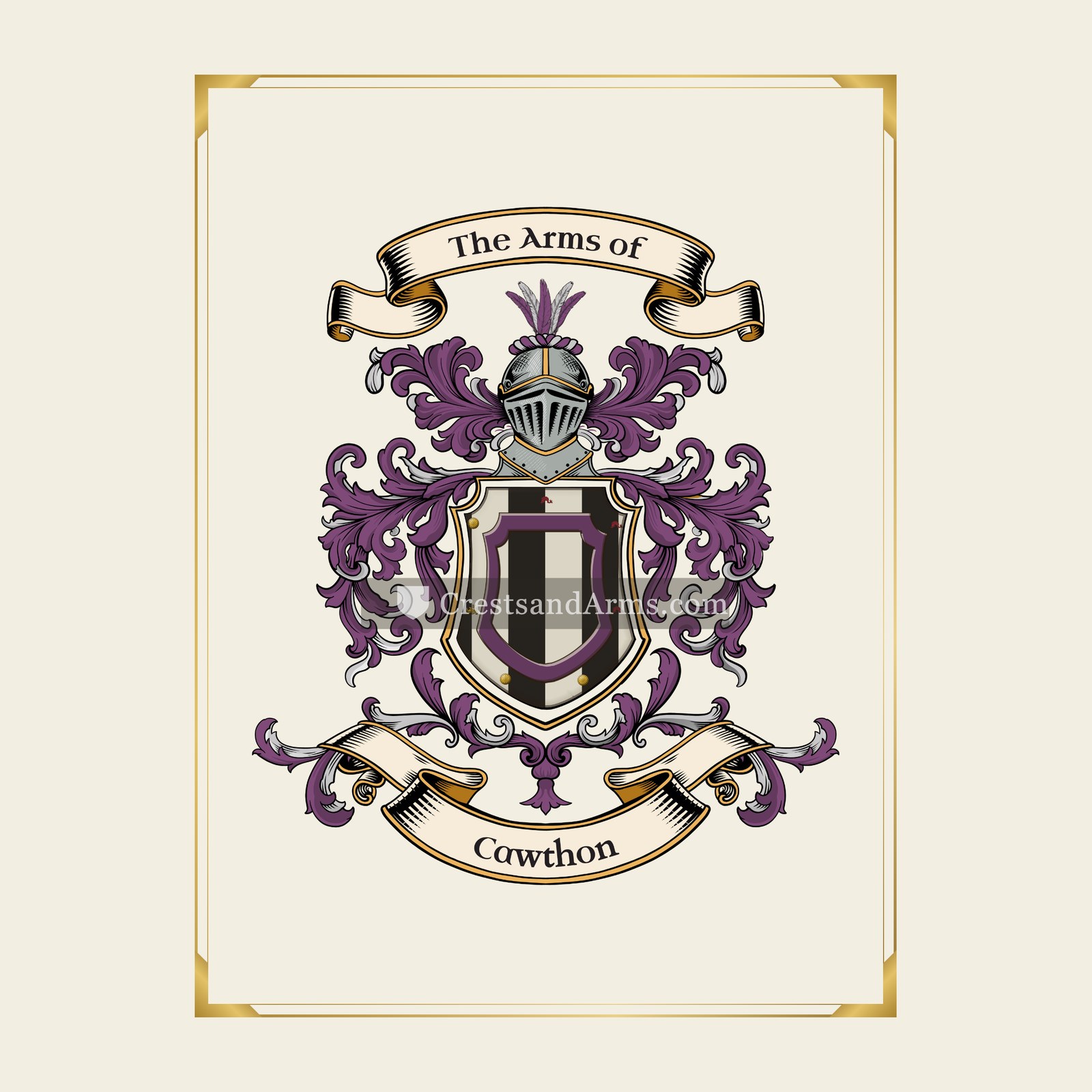 With gold border