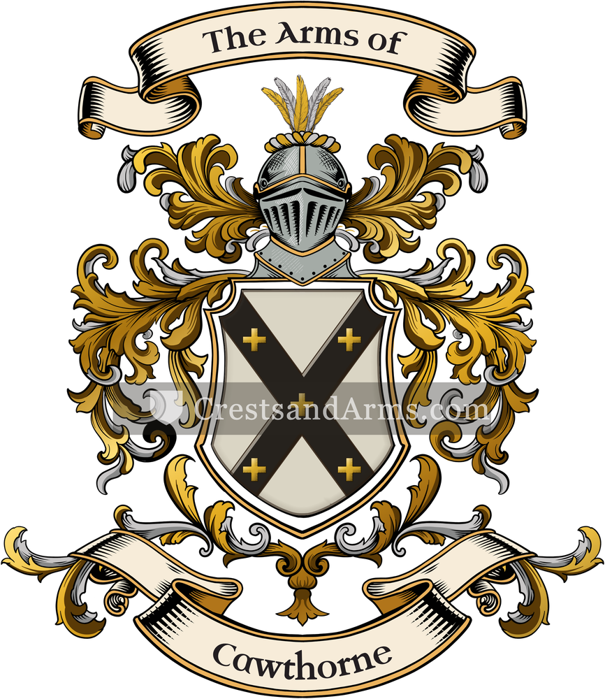 The Cawthorne coat of arms, drawn from the recorded blazon