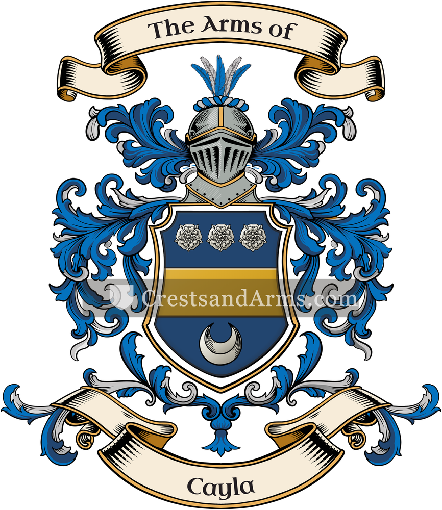 The Cayla coat of arms, drawn from the recorded blazon