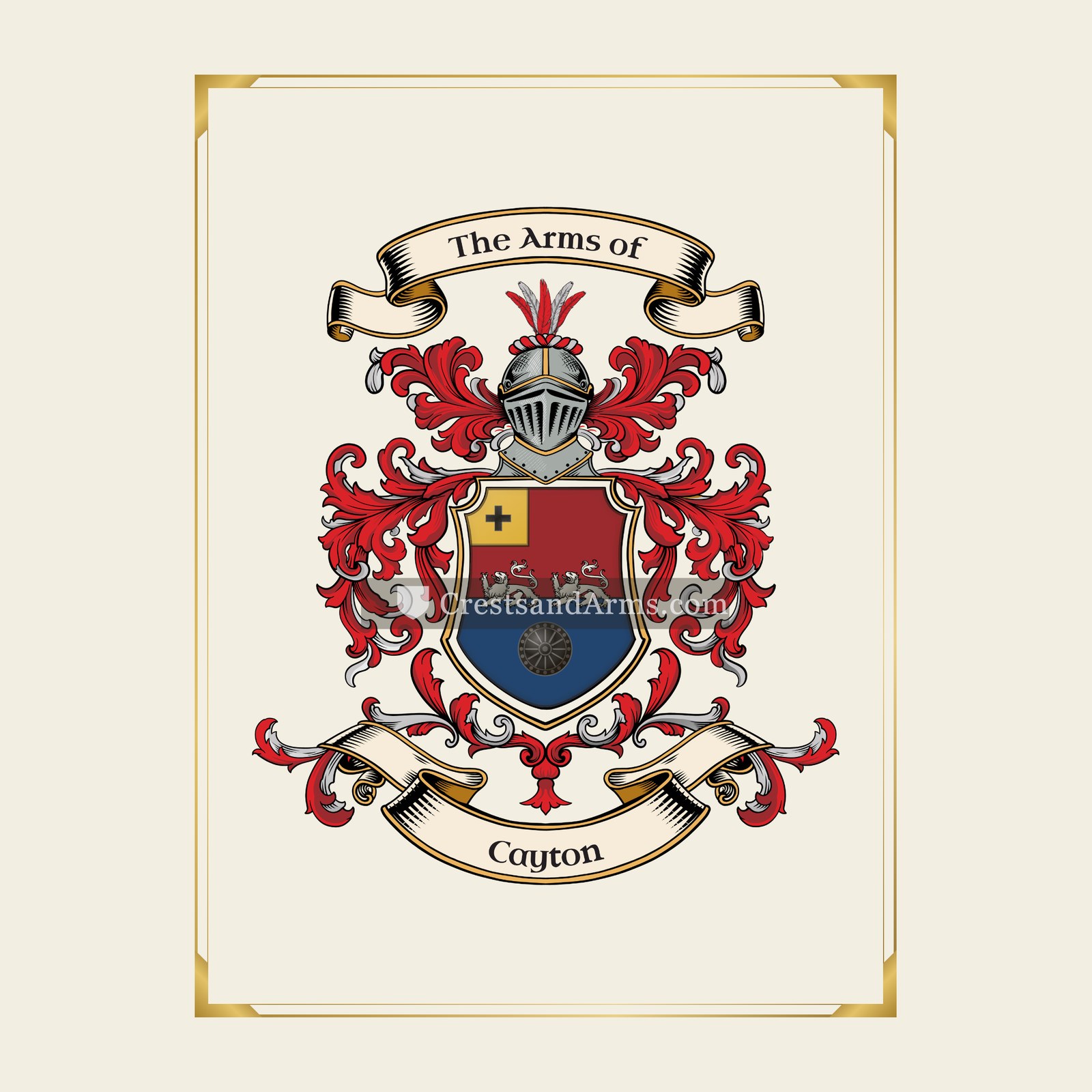 With gold border
