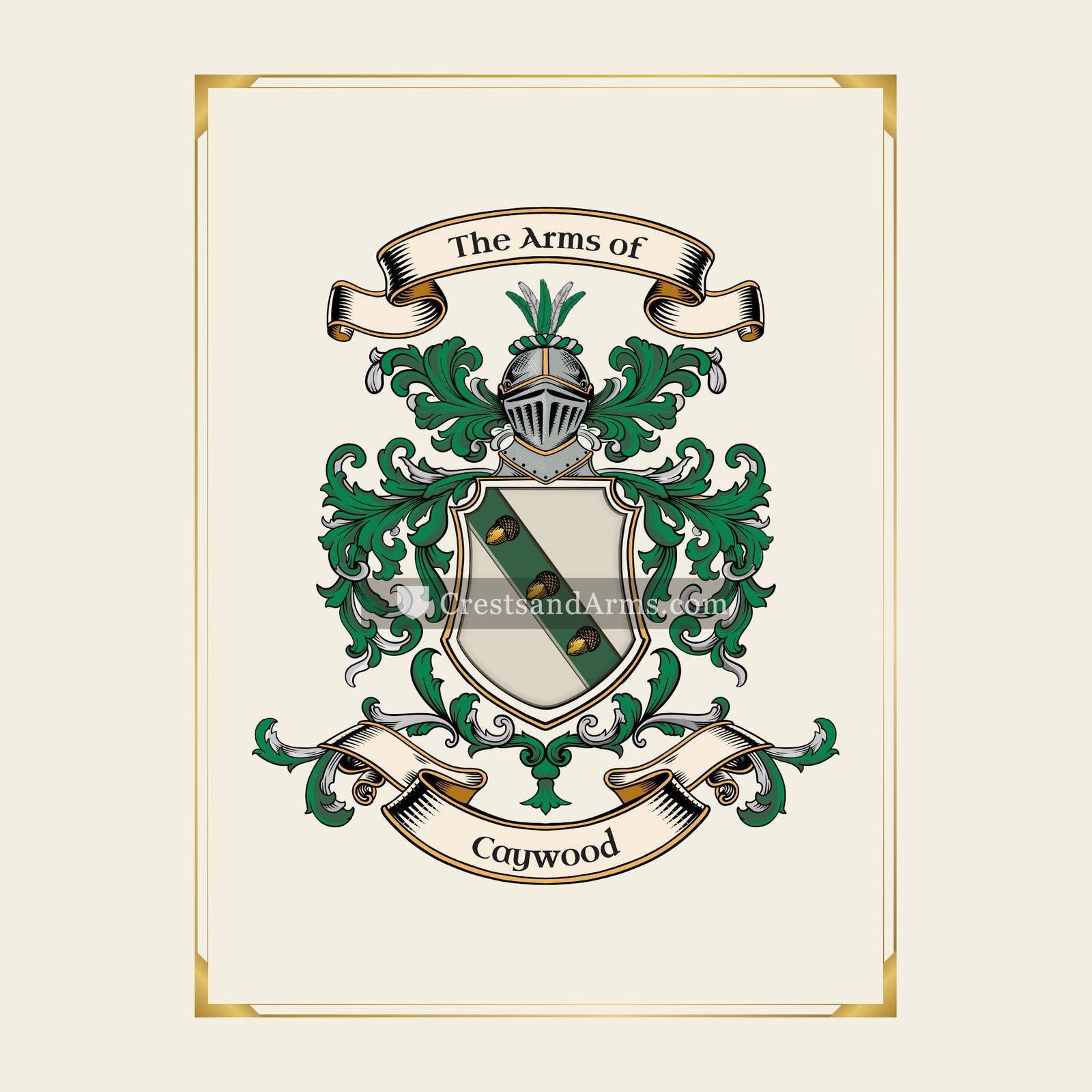 With gold border