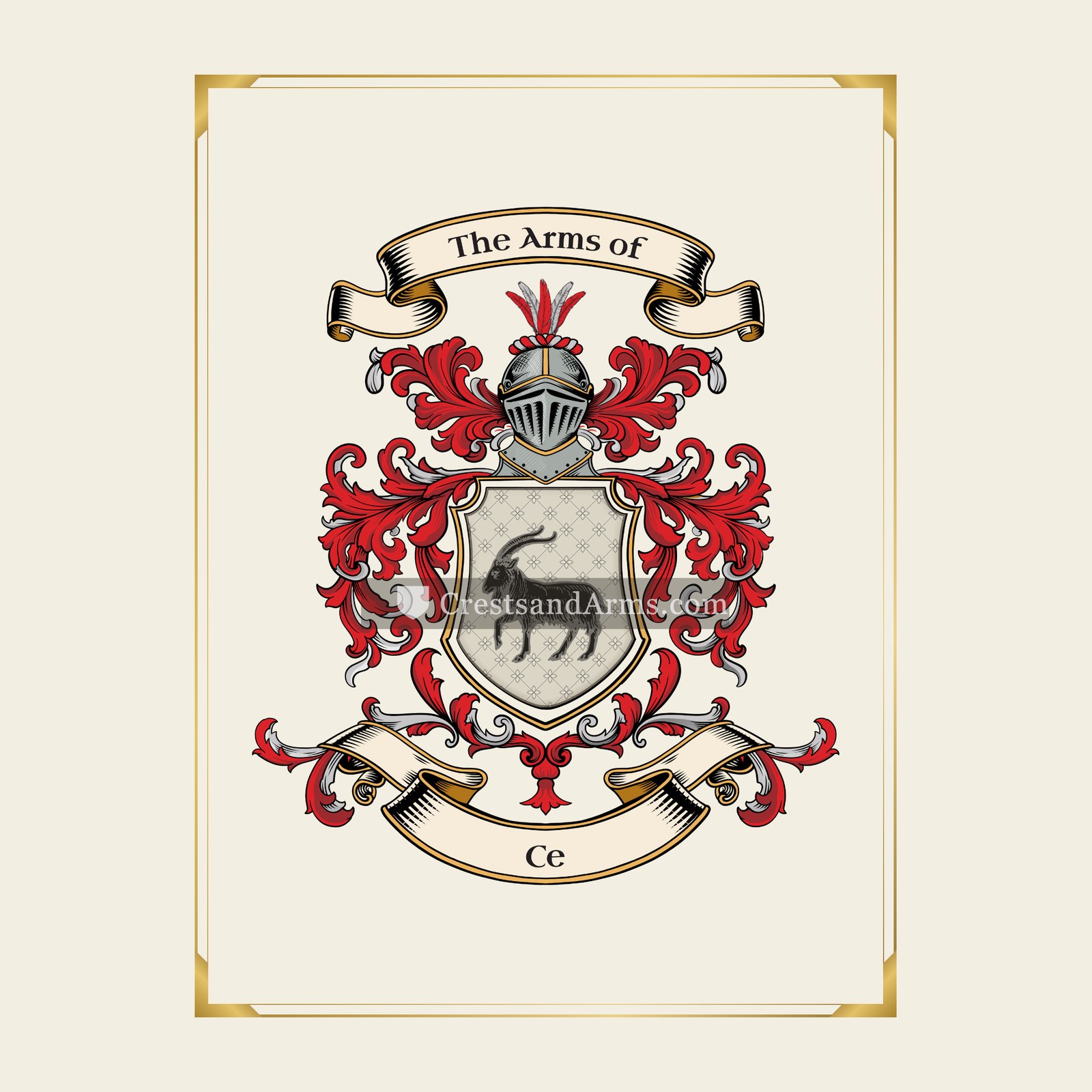 With gold border