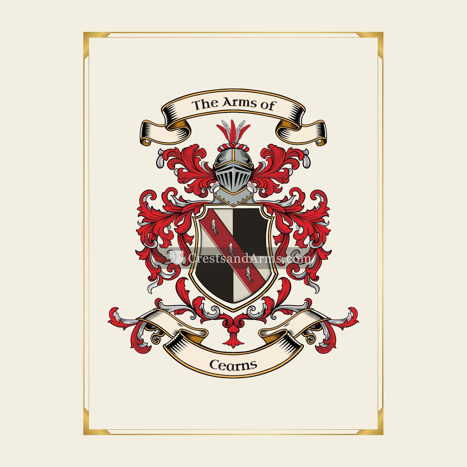 With gold border