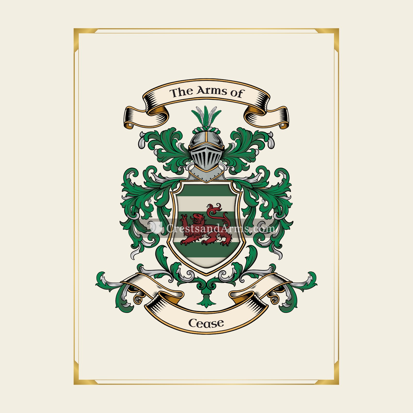 With gold border
