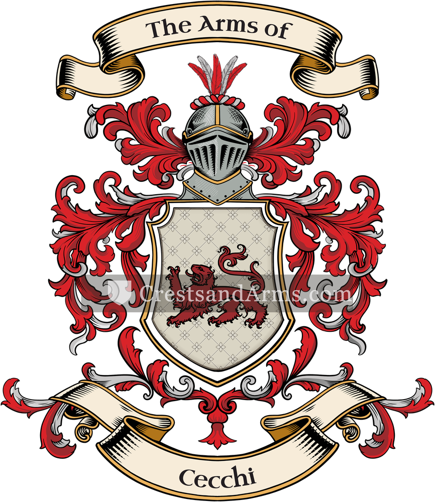 The Cecchi coat of arms, drawn from the recorded blazon