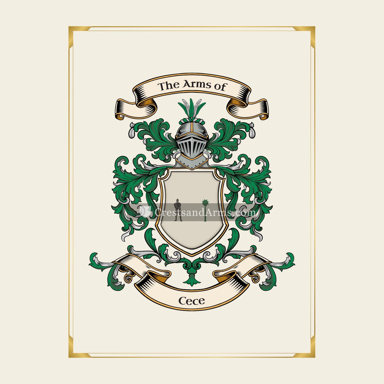 With gold border