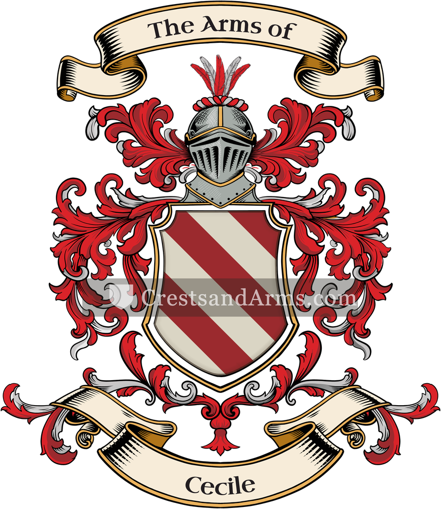 The Cecile coat of arms, drawn from the recorded blazon