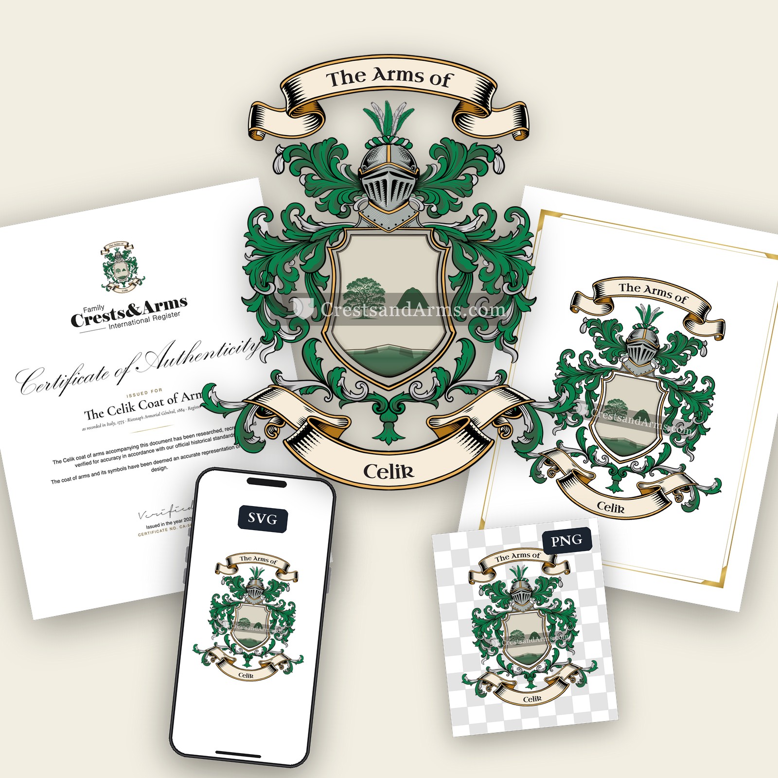 The Celik arms on the coat of arms — digital pack