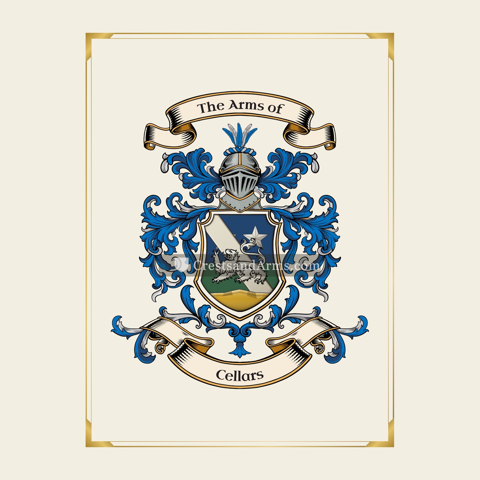 With gold border