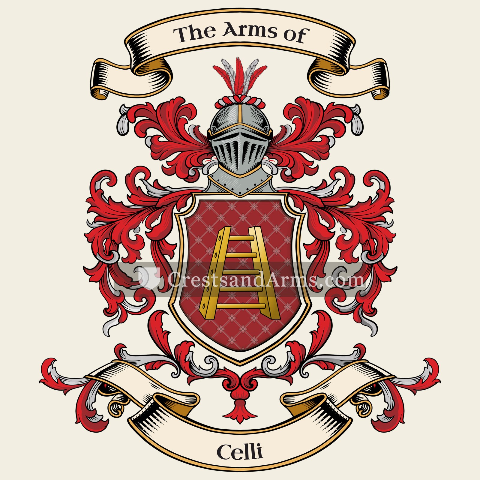 The Celli coat of arms, drawn from the recorded blazon