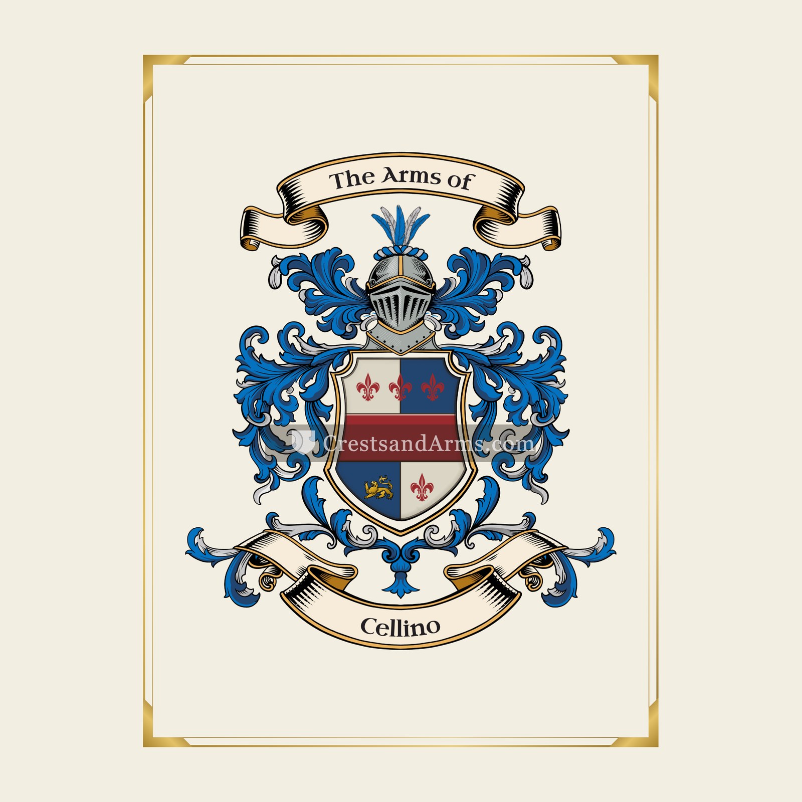 With gold border