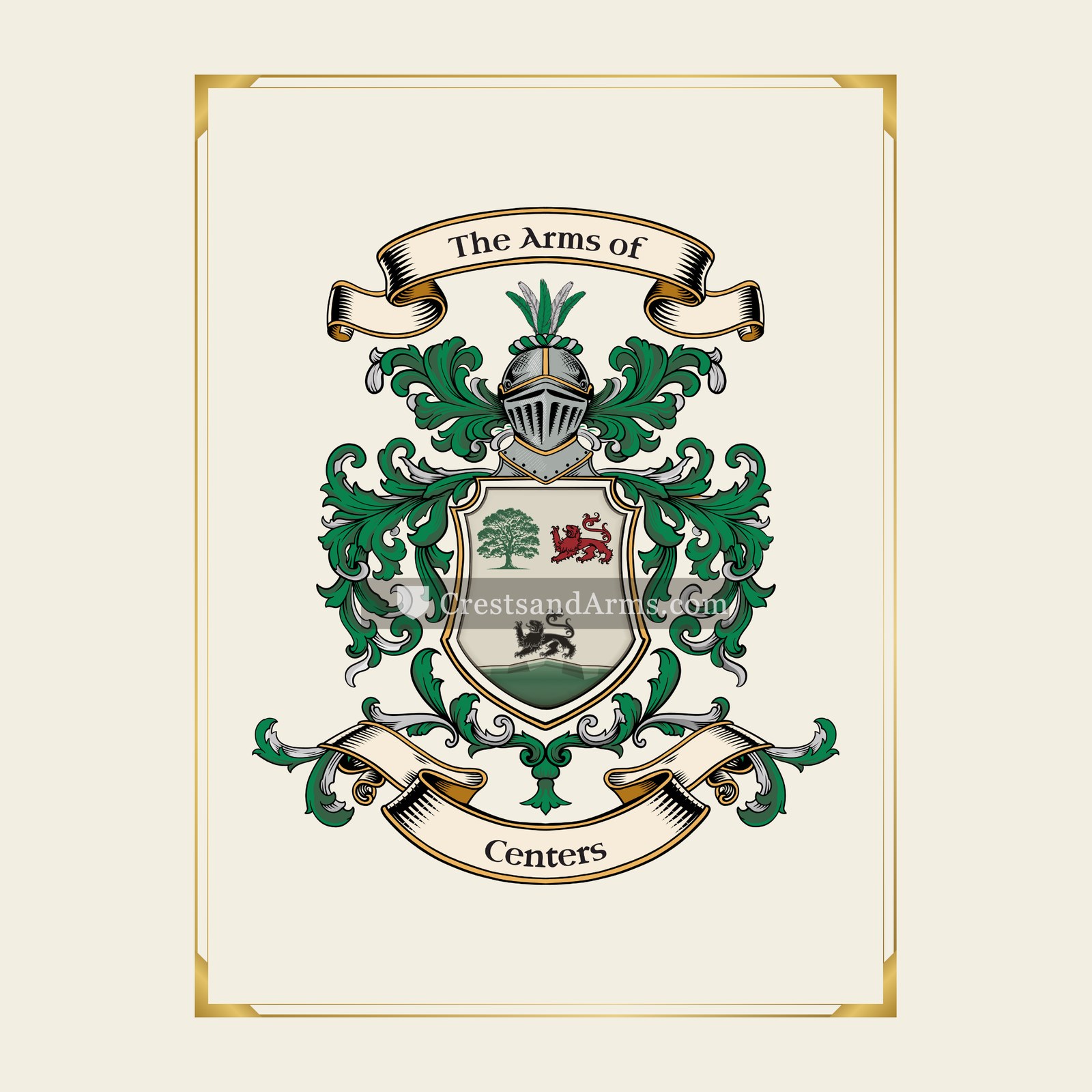 With gold border