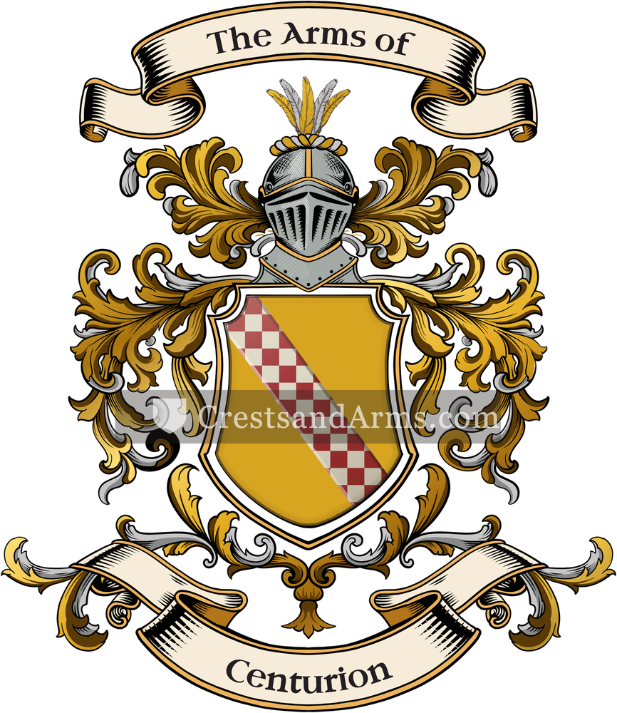 The Centurion coat of arms, drawn from the recorded blazon